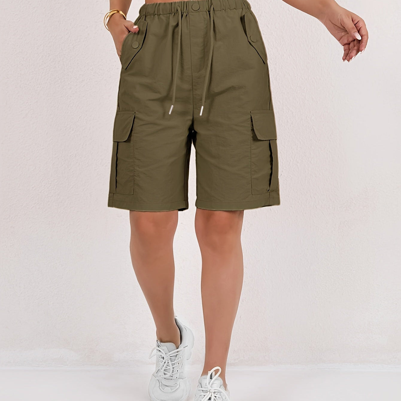 High Waist Cargo Shorts