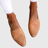 Woven Pointed Toe Flat Mules
