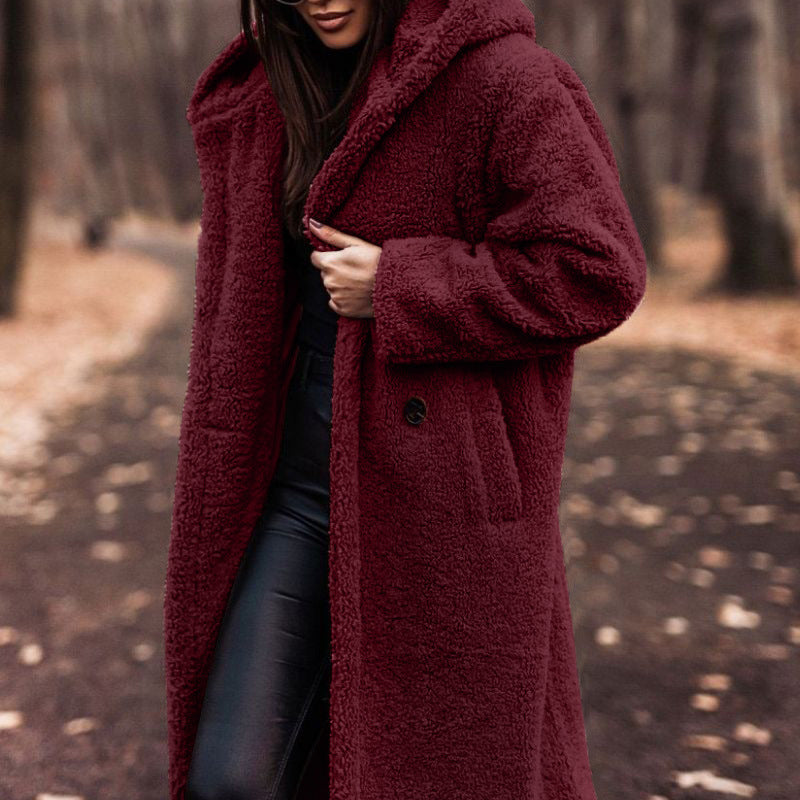 Long Teddy Fleece Button Coat