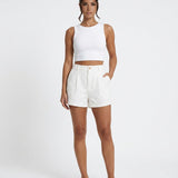 Women's High-Waist Straight-Leg Jacquard Shorts