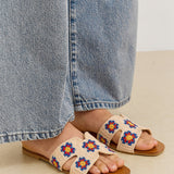 Floral Embellished Slide Sandals