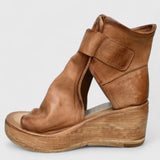 Buckle Strap Wedge Ankle Boots