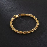 Women's Rope Chain 14K Gold Plated Steel Bracelet