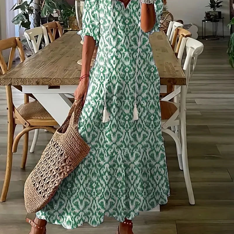Floral Print Tiered Maxi Dress