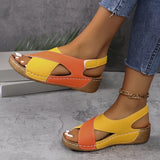 Cross Strap Platform Wedge Sandals