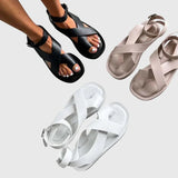 Adjustable Cross Strap Platform Sandals
