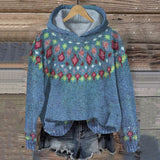 Fair Isle Knit Hooded Sweater