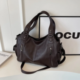 Women's Faux Leather Shoulder Bag with Detachable Strap