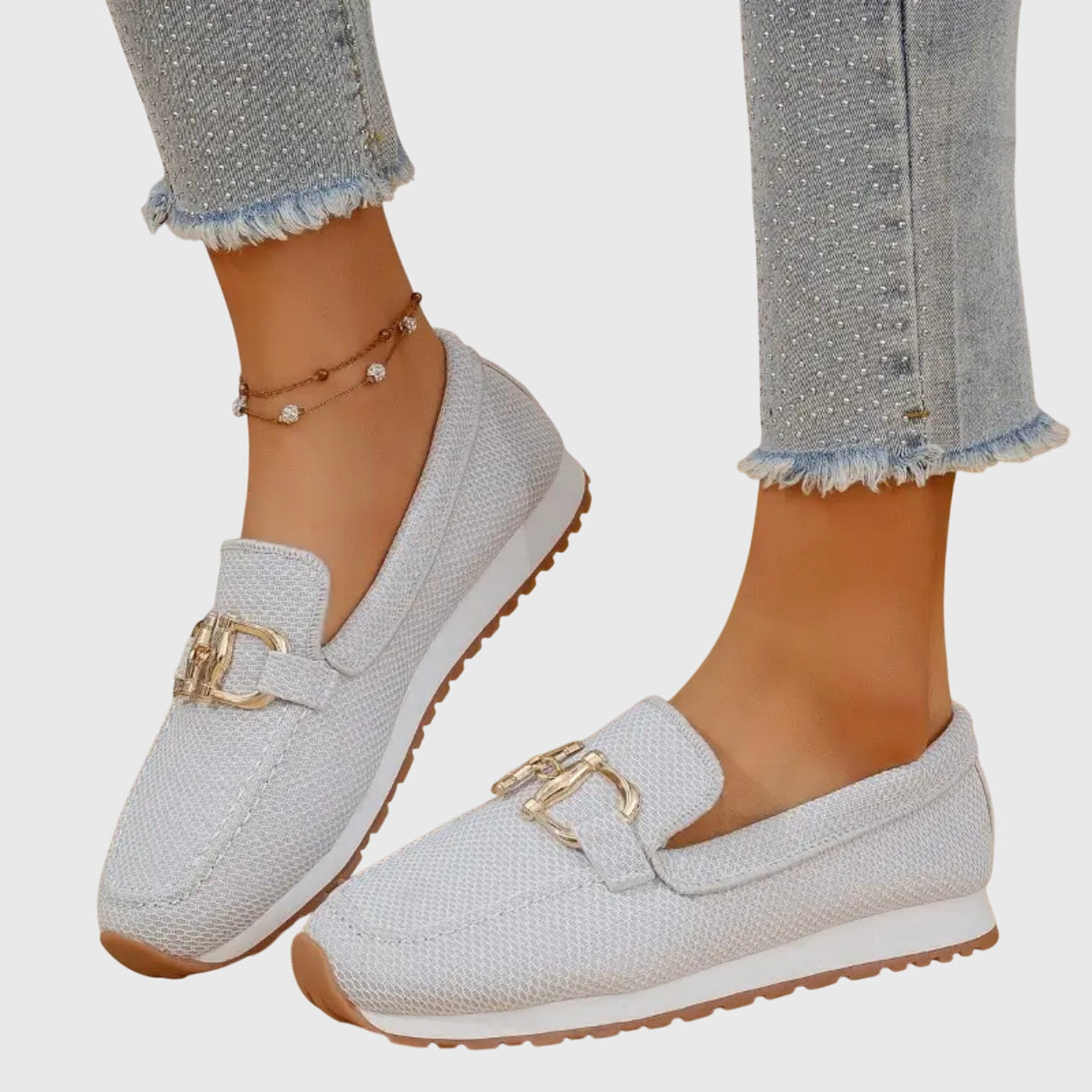 Knit Slip-On Chain Loafers