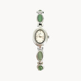 Women's Oval Dial Quartz Watch with Stone Accents