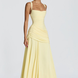 Strapless Draped Maxi Dress