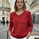 Women's Oversized Collar V-Neck Knit Sweater