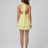 Halter Neck Layered Mini Dress