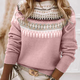 Women's Fair Isle Crew Neck Knit Sweater