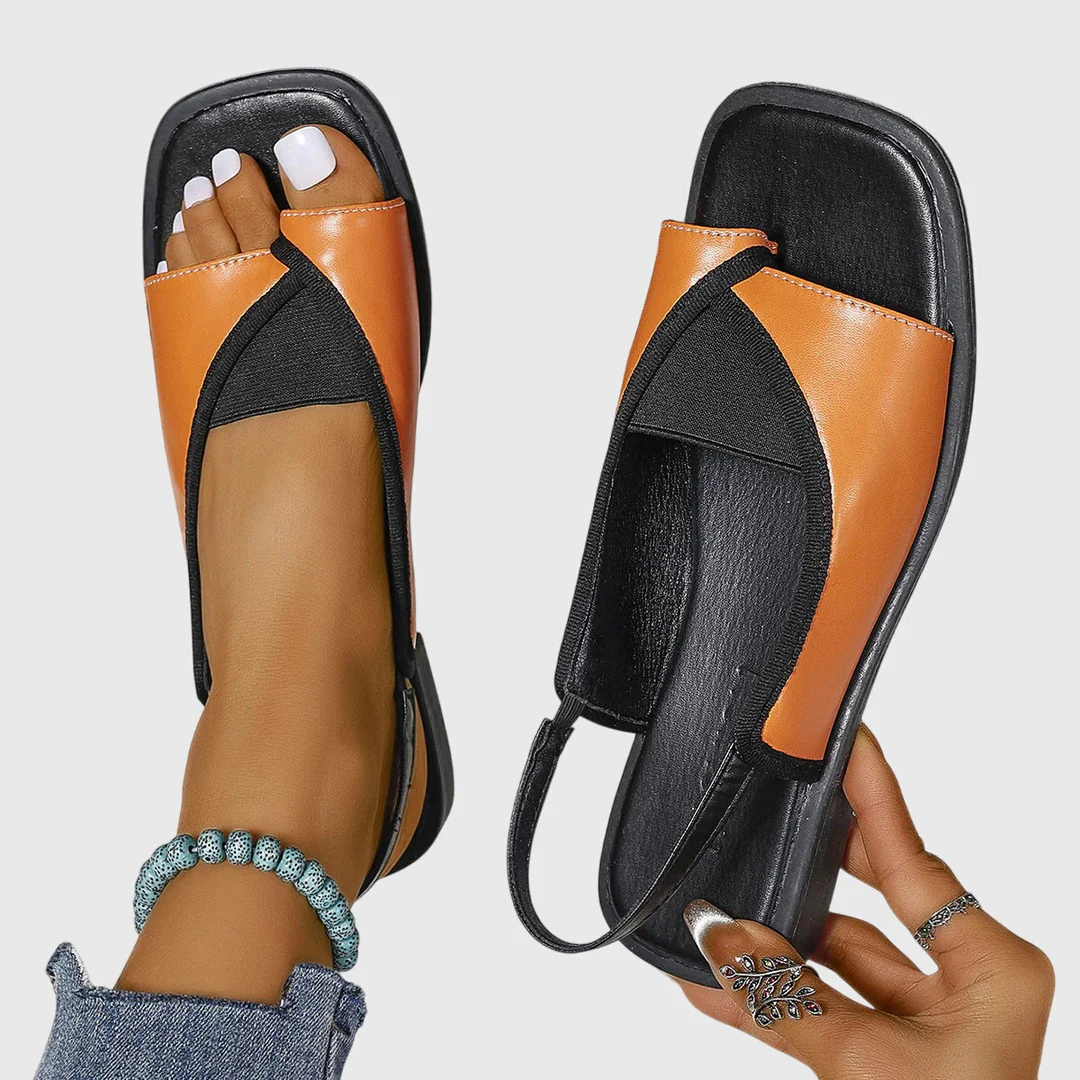 Square Toe Slip-On Flat Sandals