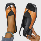 Square Toe Slip-On Flat Sandals