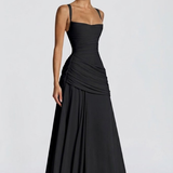 Strapless Draped Maxi Dress