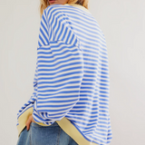 Oversized Striped Crewneck Sweatshirt