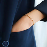 Women's Fine Paperclip Chain Bracelet, 14K Gold Plated