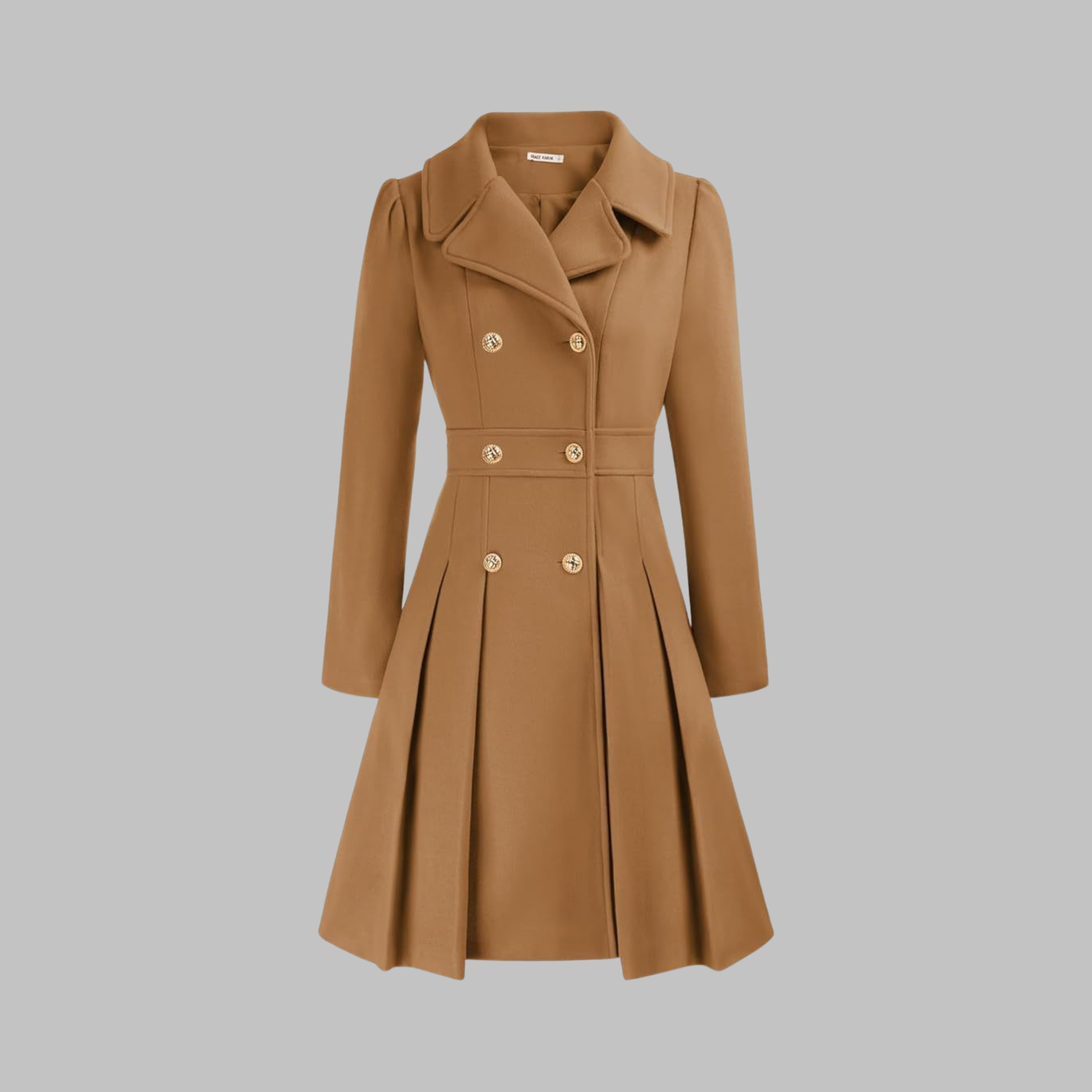 Double-Breasted Belted Trench Coat Dress
