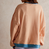 Oversized Striped Crewneck Sweatshirt
