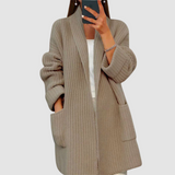 Women's Chunky Knit Open-Front Long Cardigan