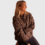 Leopard Print Teddy Fleece Jacket