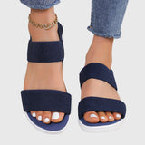 Elastic Cross Strap Platform Sandals