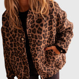Leopard Print Teddy Fleece Jacket