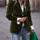 Women's Fitted Velvet Blazer