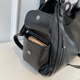 Women's Faux Leather Shoulder Bag with Detachable Strap