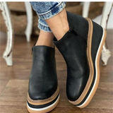 Women's Platform Ankle Boots with Cushioned Sole