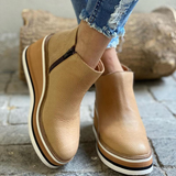 Women's Platform Ankle Boots with Cushioned Sole
