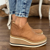 Women's Platform Ankle Boots with Cushioned Sole