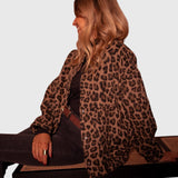 Leopard Print Teddy Fleece Jacket