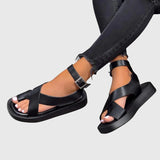 Adjustable Cross Strap Platform Sandals
