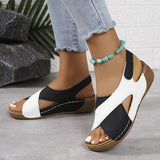 Cross Strap Platform Wedge Sandals