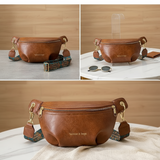 Women's PU Leather Belt Bag with Wide Strap