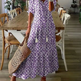 Floral Print Tiered Maxi Dress