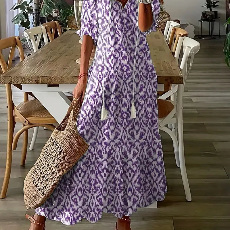 Floral Print Tiered Maxi Dress