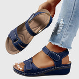 Adjustable Double Strap Wedge Sandals