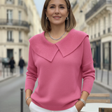 Women's Oversized Collar V-Neck Knit Sweater