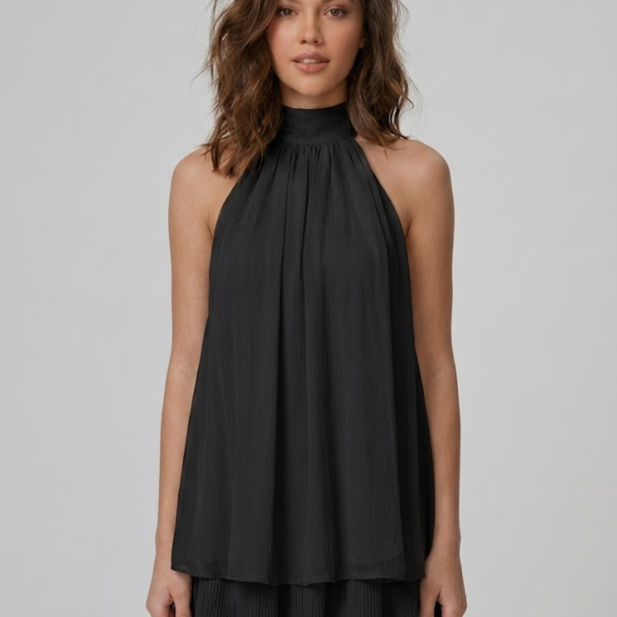 Halter Neck Layered Mini Dress