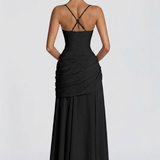 Strapless Draped Maxi Dress