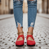 Suede-Look Wedge Shoes with Elastic Straps – Comfortable, Stylish and Versatile