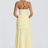Strapless Draped Maxi Dress