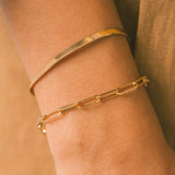 Women's Fine Paperclip Chain Bracelet, 14K Gold Plated