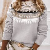 Women's Fair Isle Crew Neck Knit Sweater