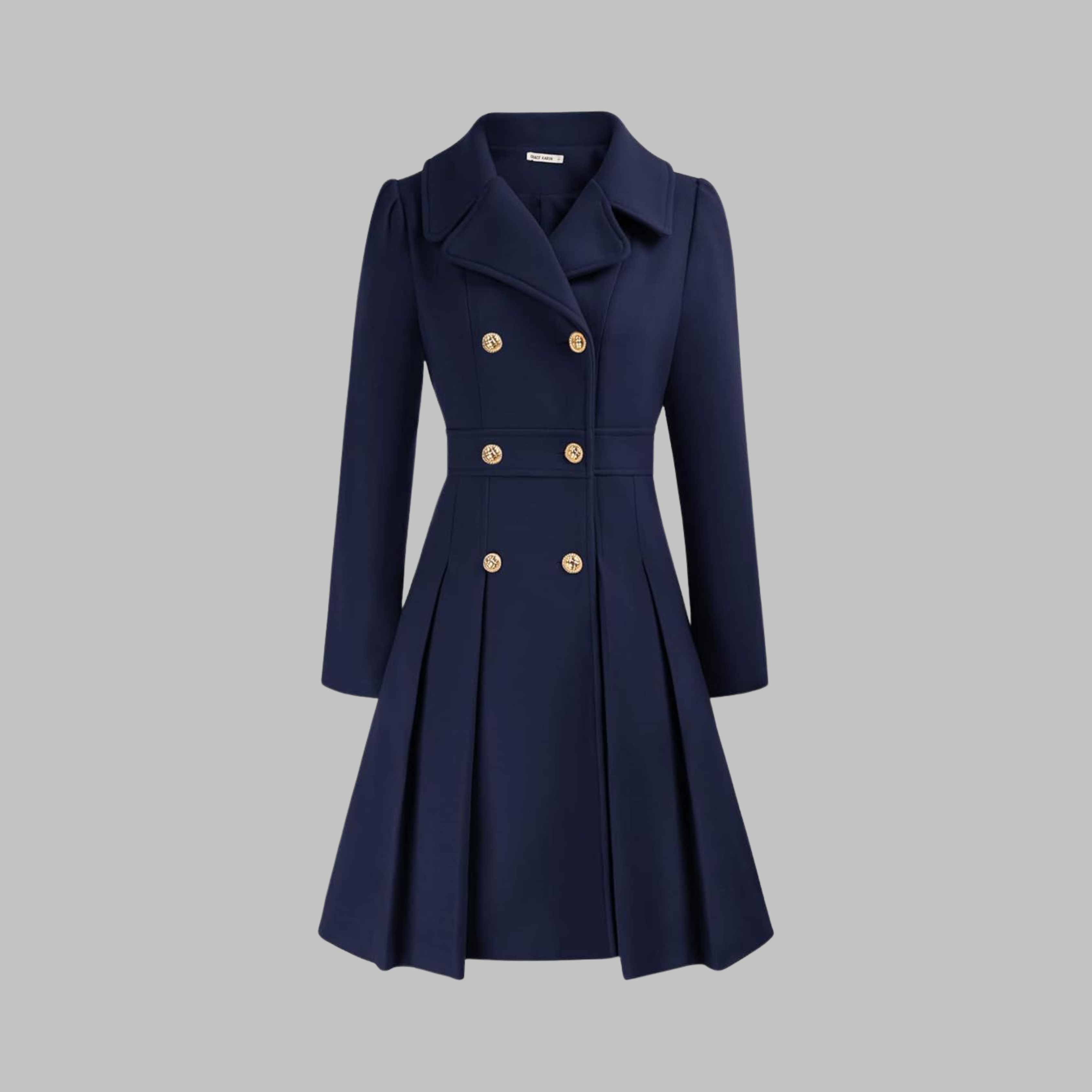Double-Breasted Belted Trench Coat Dress