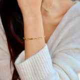 Women's Fine Paperclip Chain Bracelet, 14K Gold Plated